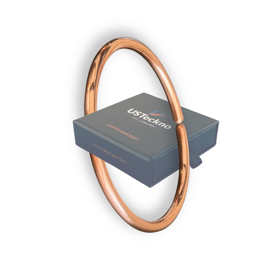 20 4MM_Plain: Hand Forged 100% Pure Copper Bracelet. Made with Solid High Gauge Copper and Health benefits. - Image 1
