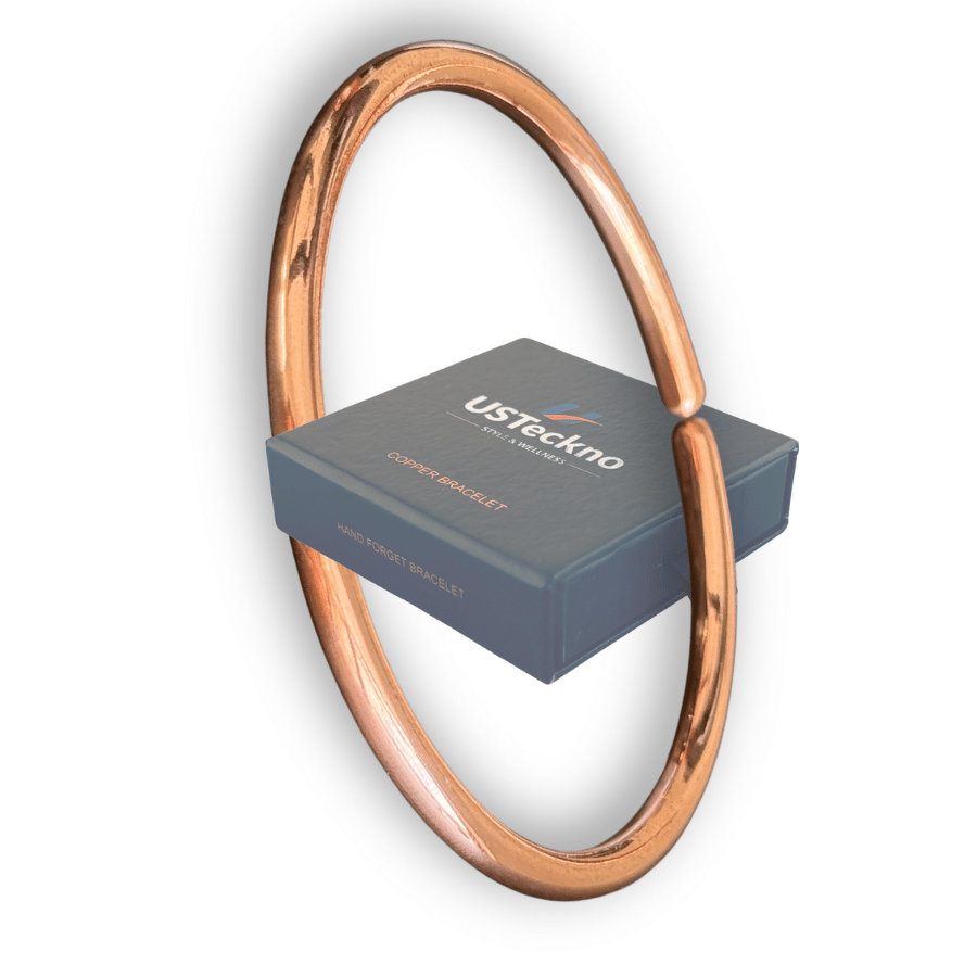 21 5MM_Plain: Hand Forged 100% Pure Copper Bracelet. Made with Solid High Gauge Copper and Health benefits. - Image 1