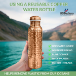 Copper Water Bottle - 34 Oz Extra Large Hammered Ayurvedic Copper Bottle for Travel,Yoga,Gym Lower Your Sugar Intake And Enjoy Health Benefits Immediately. Lab Tested (Hammered Finish) - Image 6
